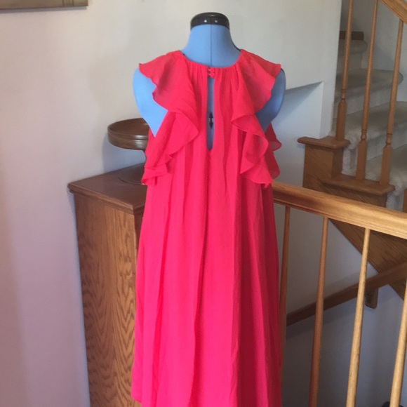 BCBGMaxAzria Fais Lipstick Red Silk Dress AHS - Picture 5 of 8